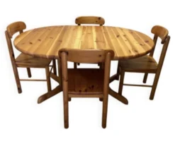 Table et chaises pin années 60