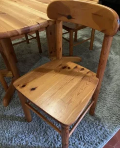 Table et chaises pin années 60