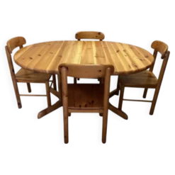 Table et chaises pin années 60