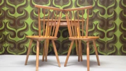 Table et 2 chaises scandinave 1960 vintage