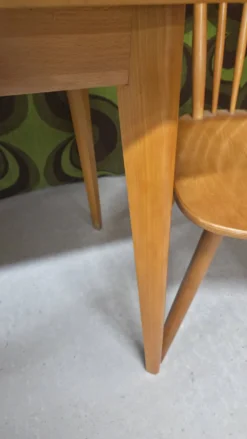 Table et 2 chaises scandinave 1960 vintage