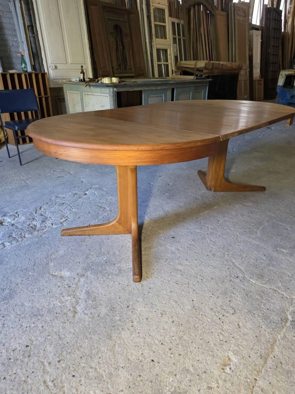 Table extensible Baumann en teck des années 60, (2 rallonges)