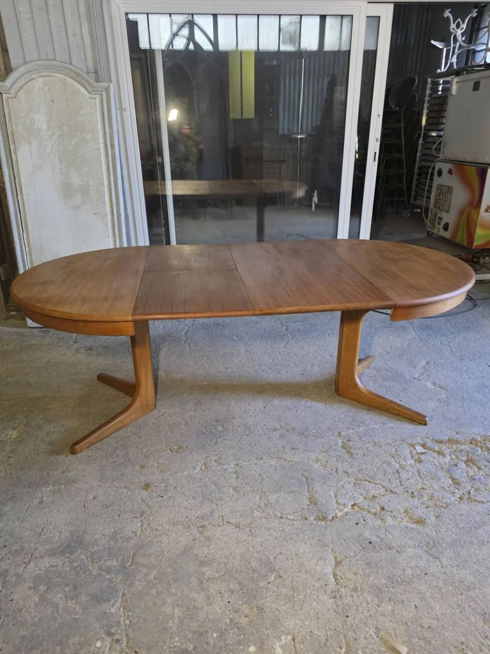 Table extensible Baumann en teck des années 60, (2 rallonges)