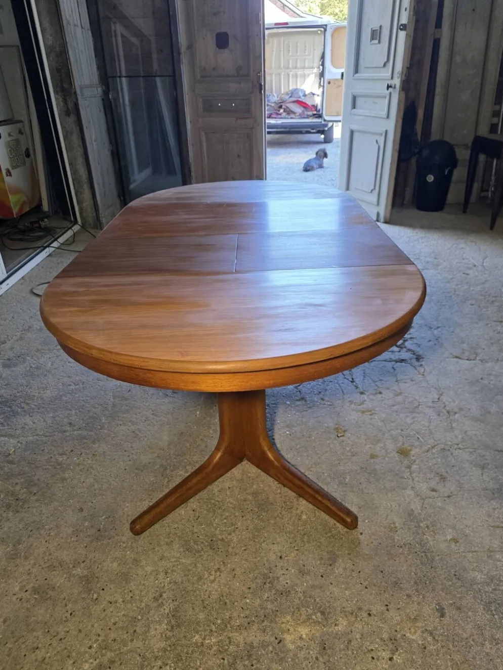 Table extensible Baumann en teck des années 60, (2 rallonges)