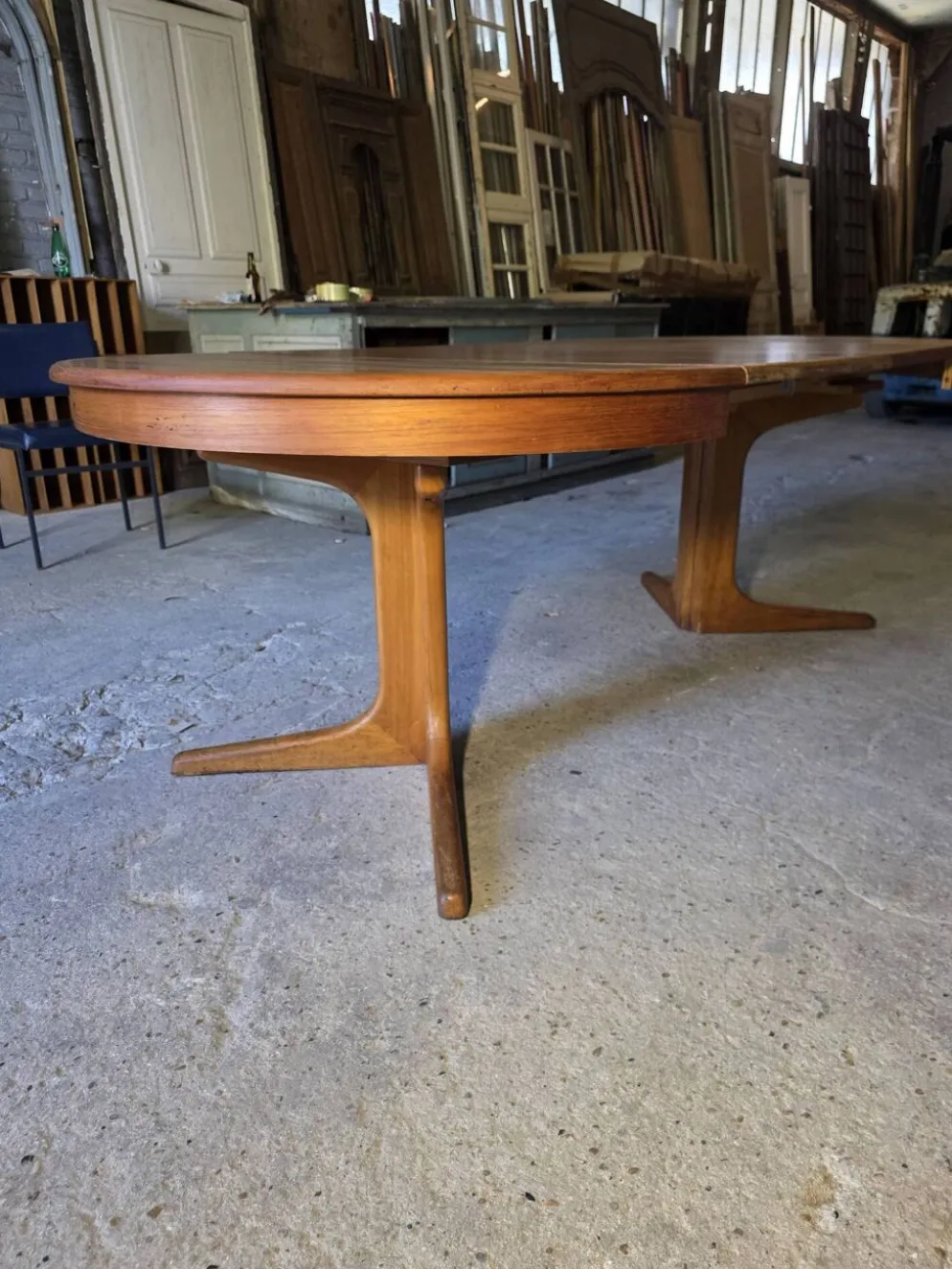 Table extensible Baumann en teck des années 60, (2 rallonges)