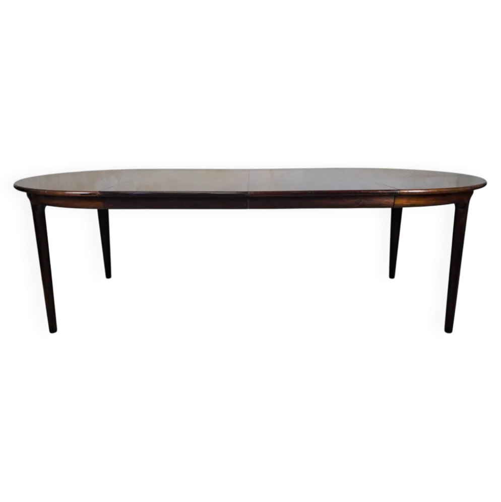 Table extensible en bois de rose, conçue par J. Andersen, Danemark, années 1960.