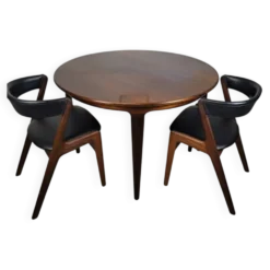 Table extensible en bois de rose, conçue par J. Andersen, Danemark, années 1960.