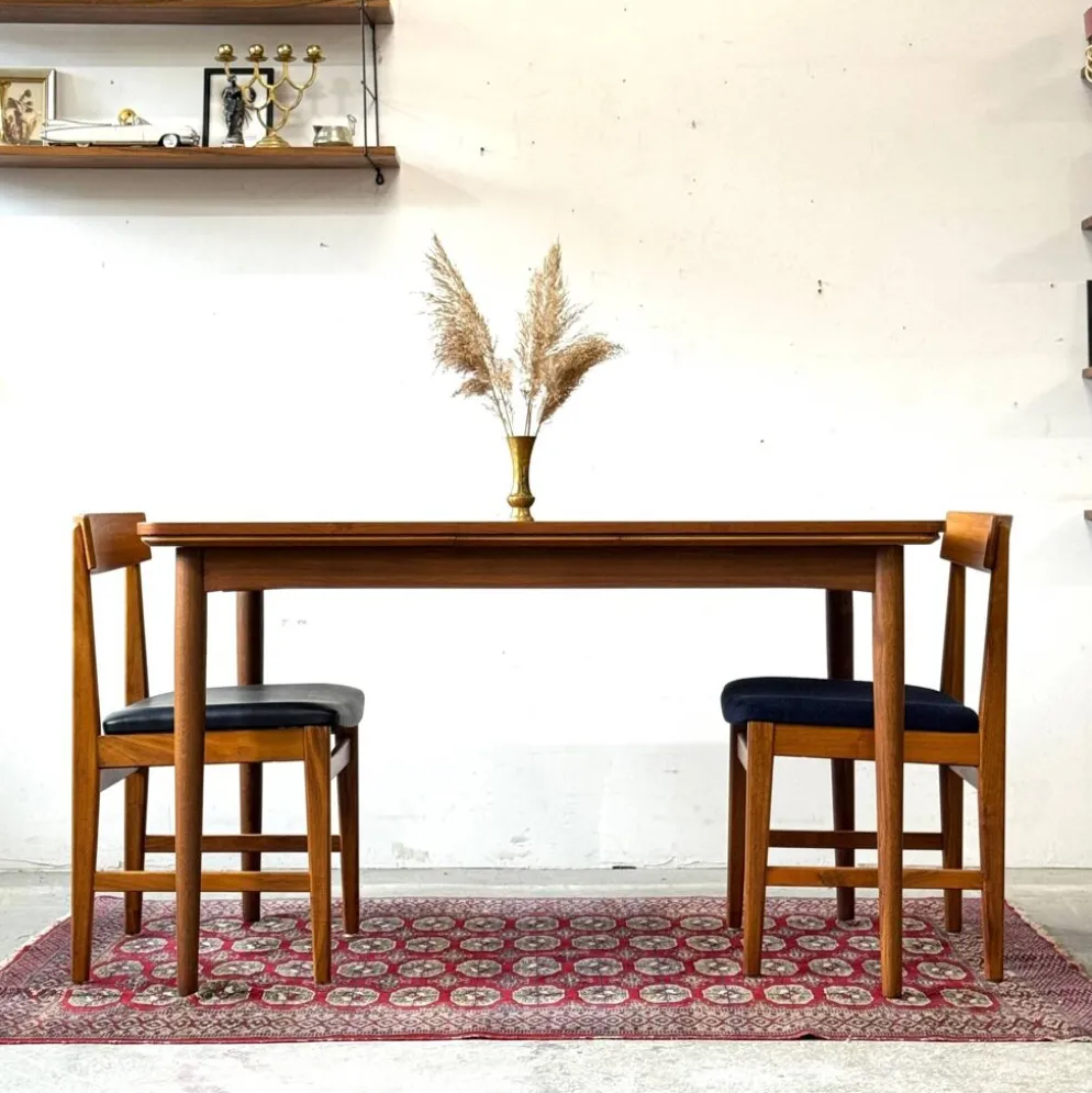 Table extensible en teck, Danemark années 1960/1970, vintage, milieu du design moderne.