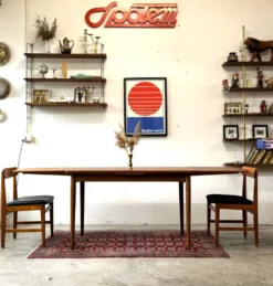 Table extensible en teck, Danemark années 1960/1970, vintage, milieu du design moderne.