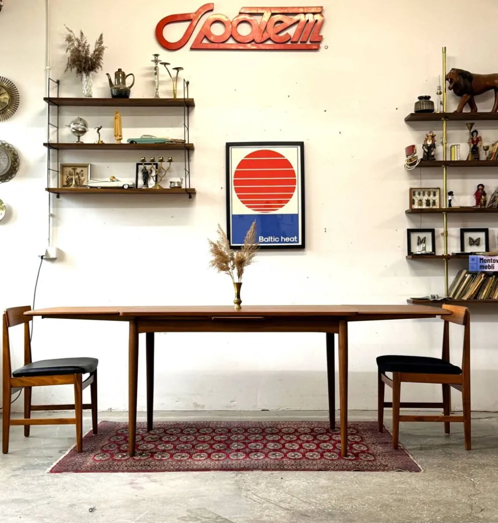 Table extensible en teck, Danemark années 1960/1970, vintage, milieu du design moderne.