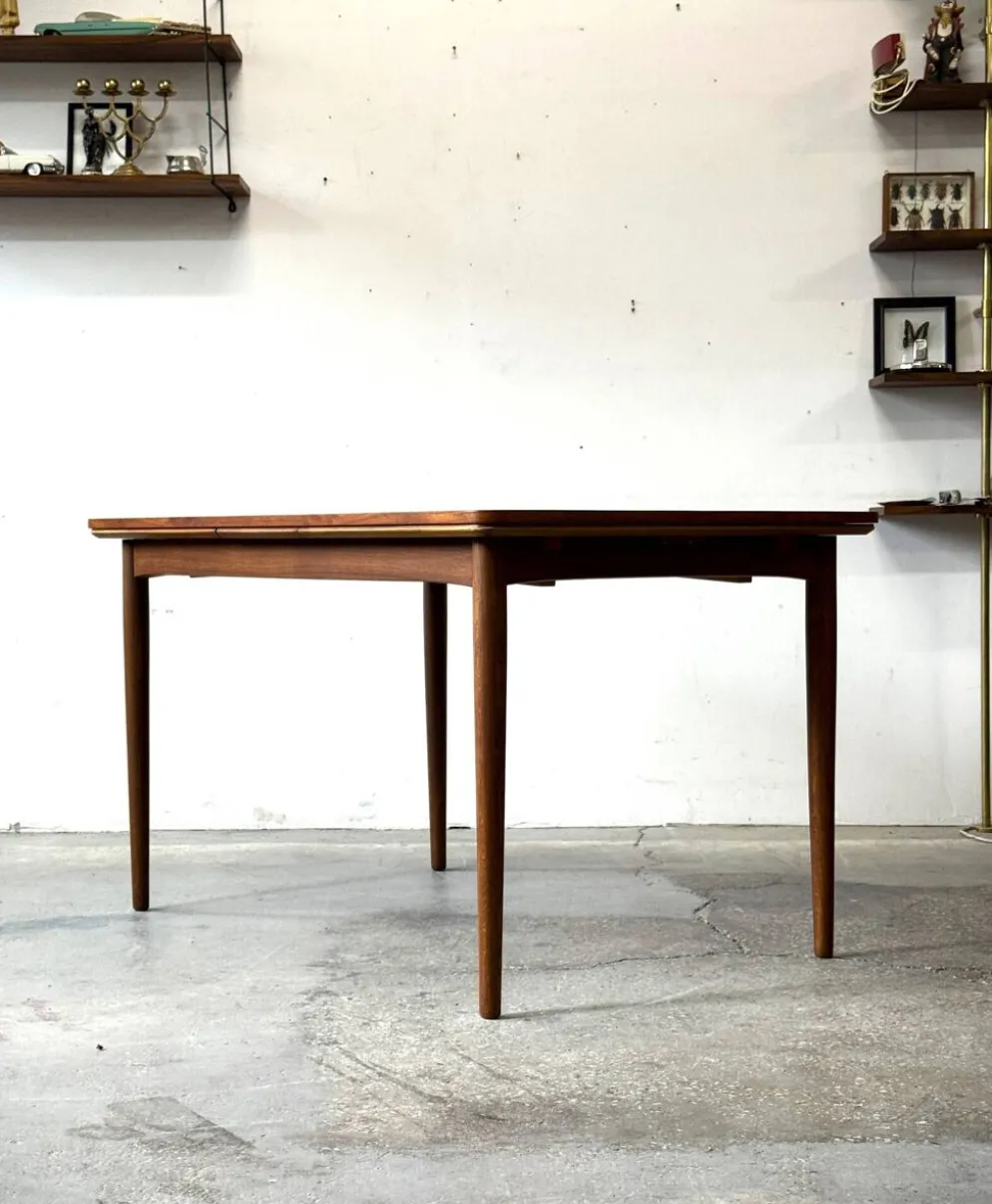 Table extensible en teck, Danemark années 1960/1970, vintage, milieu du design moderne.