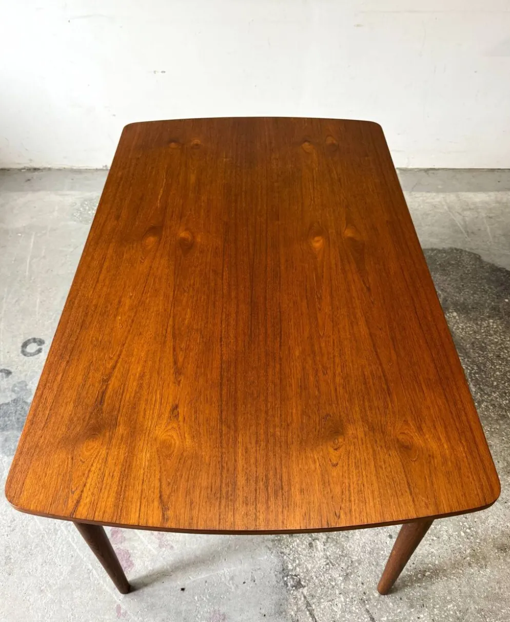 Table extensible en teck, Danemark années 1960/1970, vintage, milieu du design moderne.