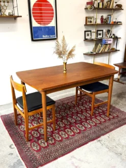 Table extensible en teck, Danemark années 1960/1970, vintage, milieu du design moderne.