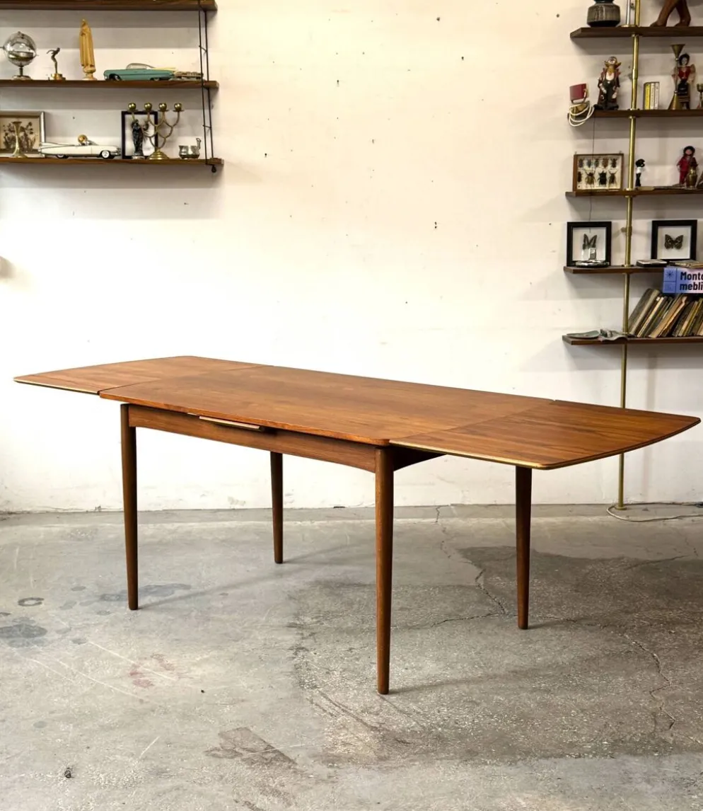 Table extensible en teck, Danemark années 1960/1970, vintage, milieu du design moderne.