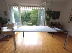 Table extensible Thin-K verre dépoli blanc