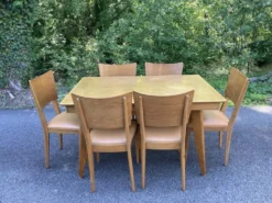 Table extensible vintage pieds compas