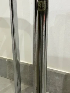 Table gigogne chrome et verre fumé lot de 2