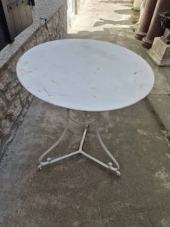 Table guéridon de jardin bistrot en fer forgé 19éme