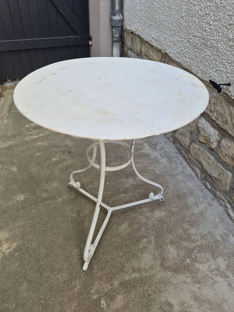 Table guéridon de jardin bistrot en fer forgé 19éme