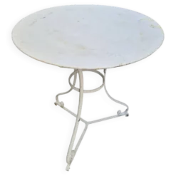 Table guéridon de jardin bistrot en fer forgé 19éme