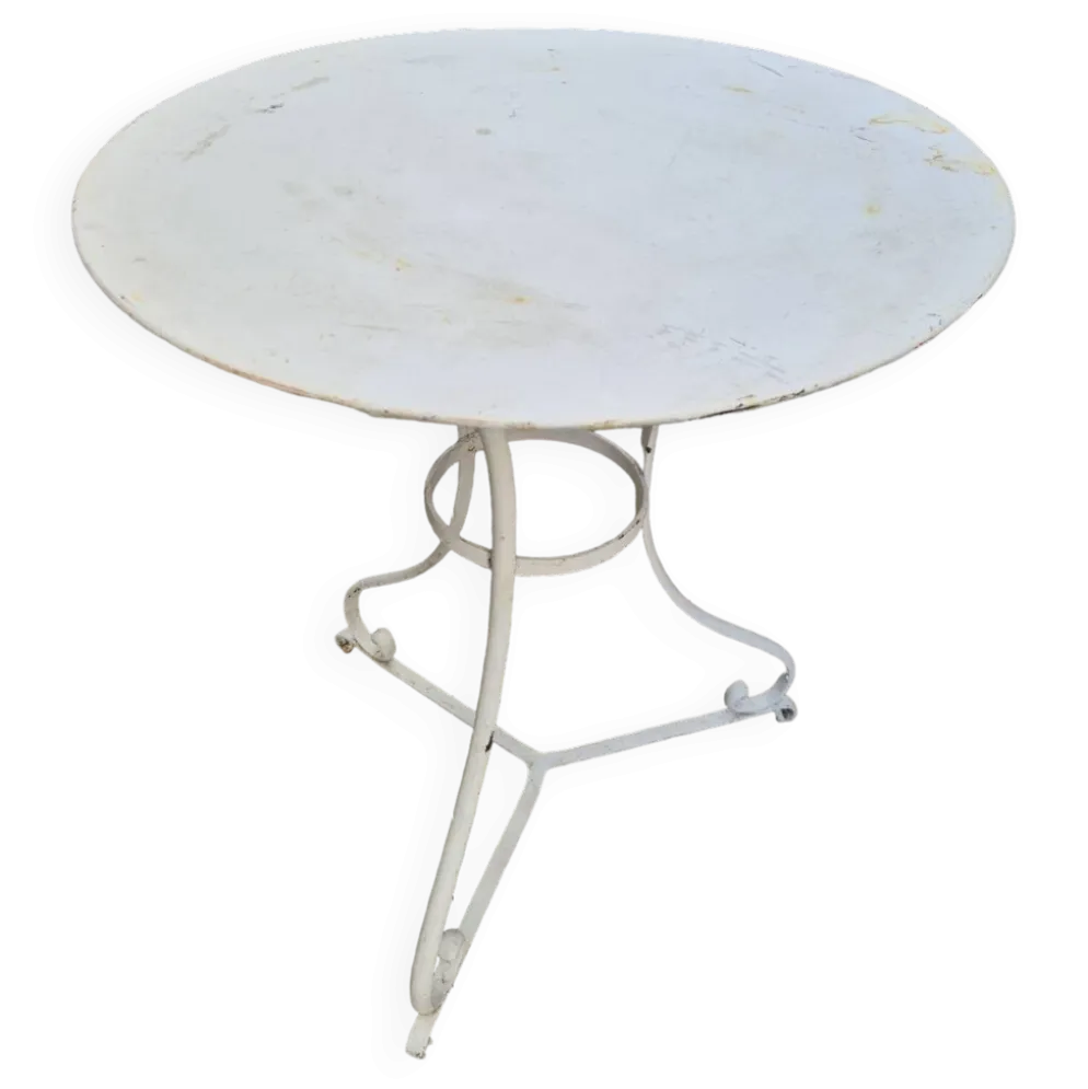 Table guéridon de jardin bistrot en fer forgé 19éme