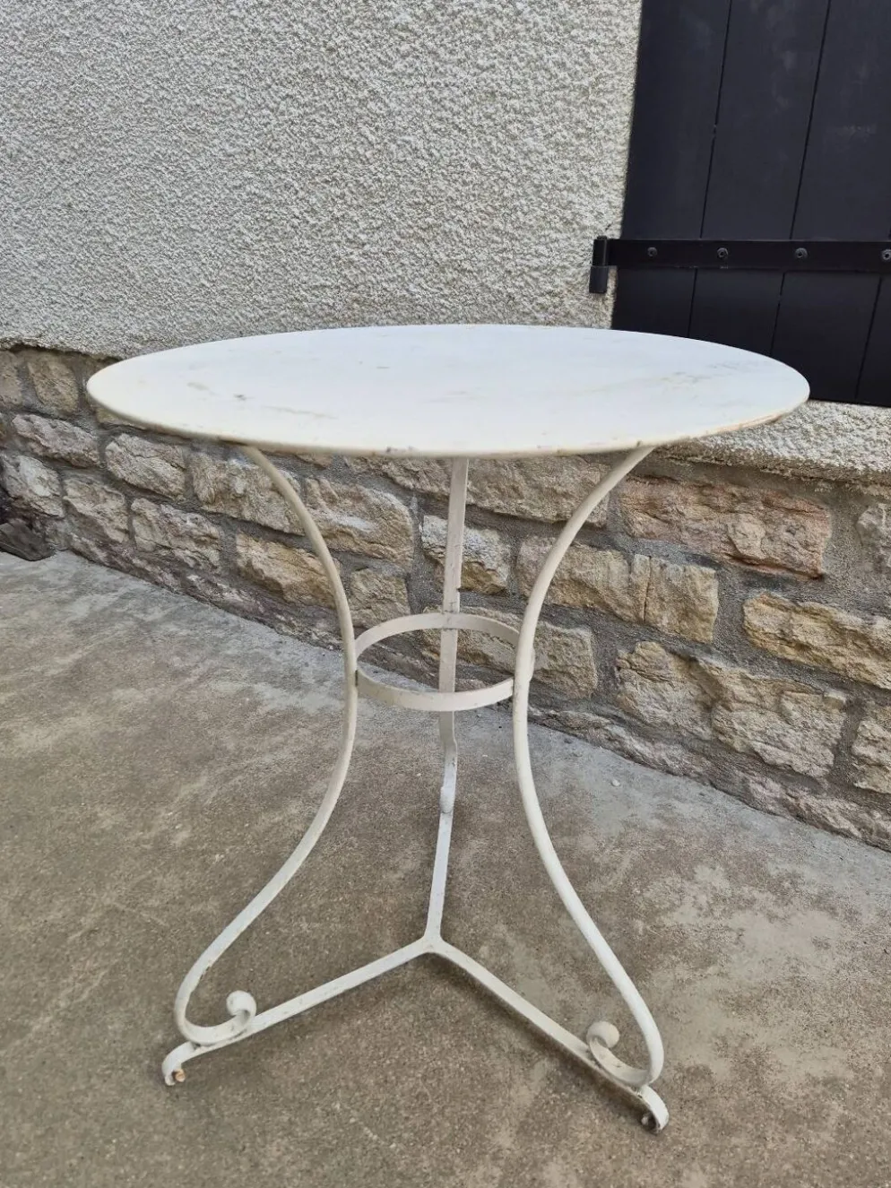 Table guéridon de jardin bistrot en fer forgé 19éme