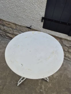 Table guéridon de jardin bistrot en fer forgé 19éme