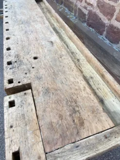 Table industrielle Établi menuisier en bois naturel brut vintage bohême