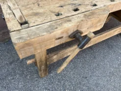 Table industrielle Établi menuisier en bois naturel brut vintage bohême