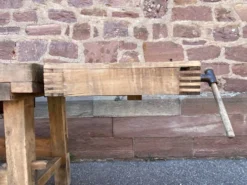 Table industrielle Établi menuisier en bois naturel brut vintage bohême