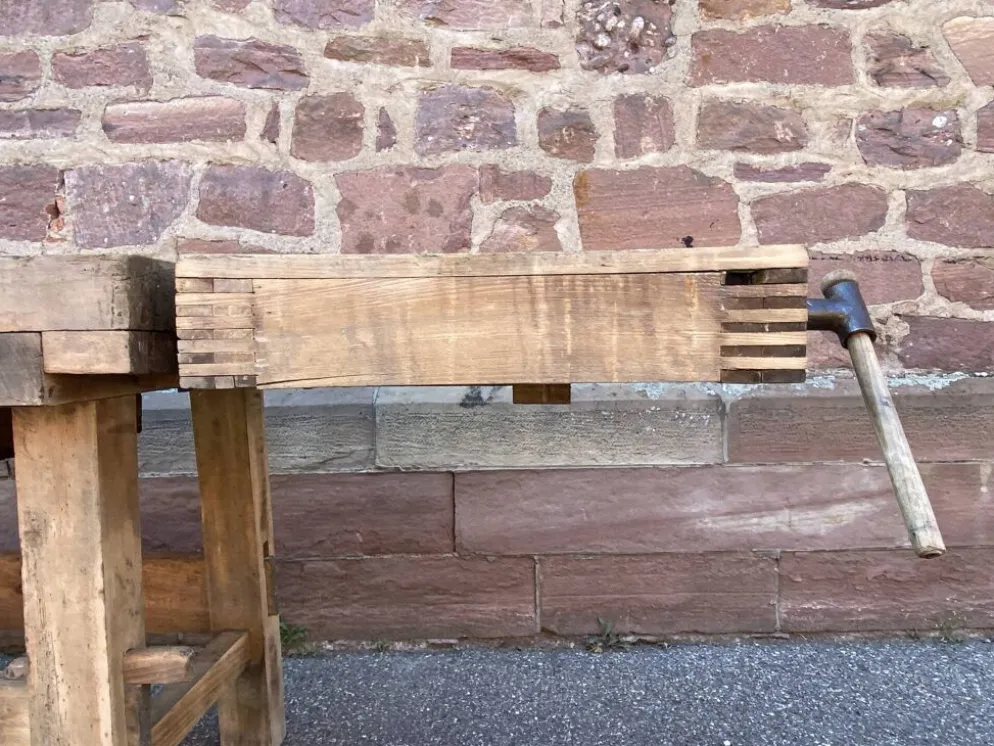 Table industrielle Établi menuisier en bois naturel brut vintage bohême