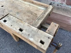 Table industrielle Établi menuisier en bois naturel brut vintage bohême