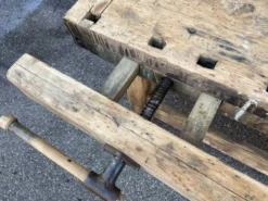 Table industrielle Établi menuisier en bois naturel brut vintage bohême