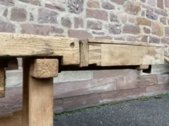 Table industrielle établi menuisier en bois naturel brut vintage bohême