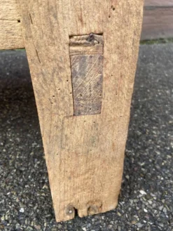Table industrielle établi menuisier en bois naturel brut vintage bohême