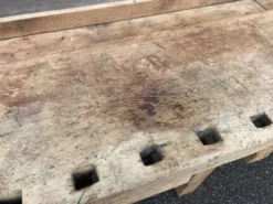 Table industrielle établi menuisier en bois naturel brut vintage bohême