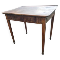 Table à jeux ancienne style Louis XVI en bois patiné