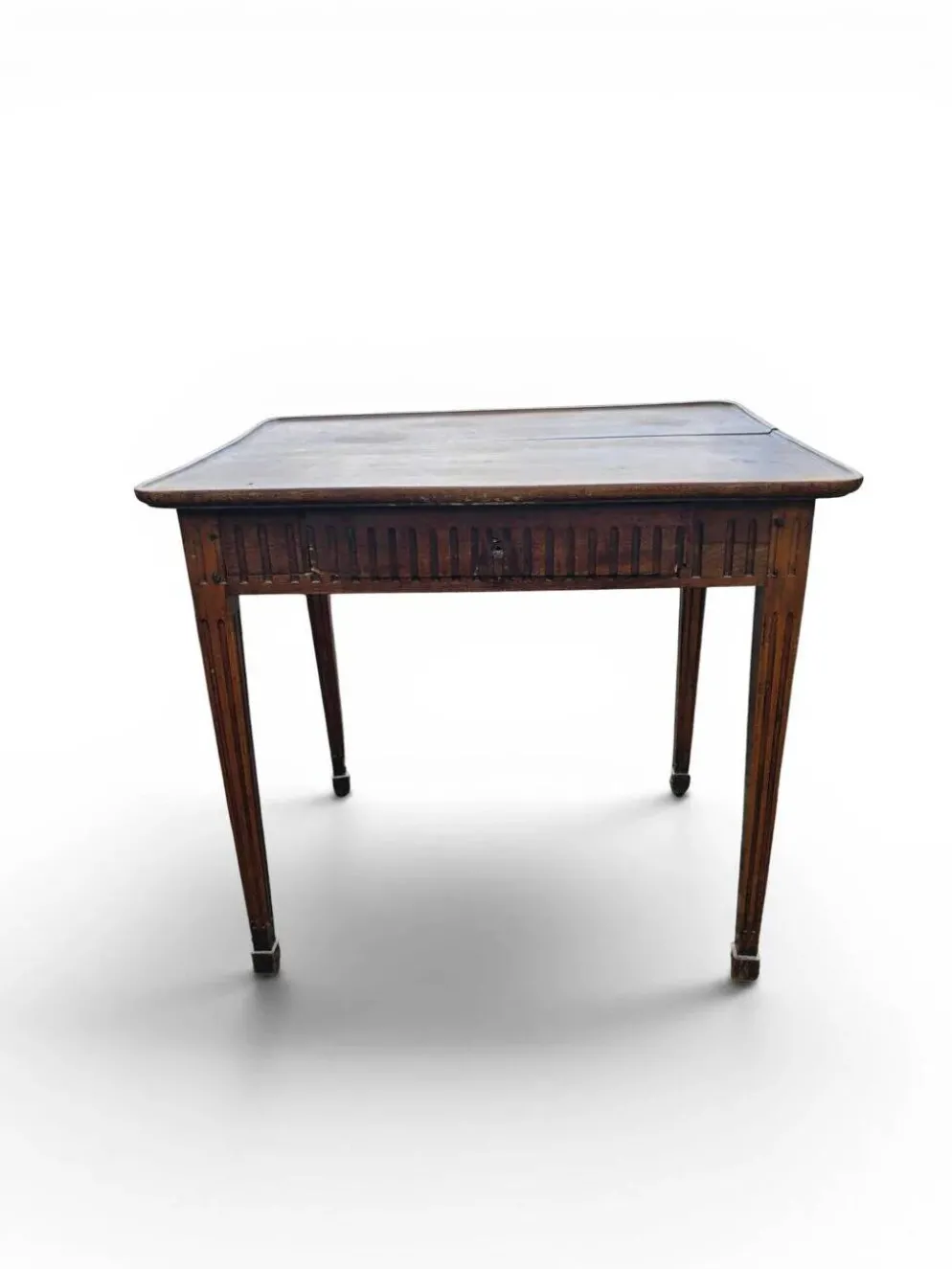 Table à jeux ancienne style Louis XVI en bois patiné
