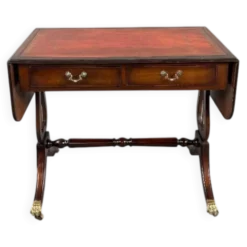 Table à jeux, bureau de style Empire en acajou, XIXe Siècle