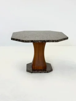 Table à manger Art Déco avec plateau en granit octogonal