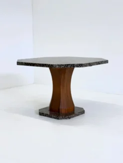 Table à manger Art Déco avec plateau en granit octogonal