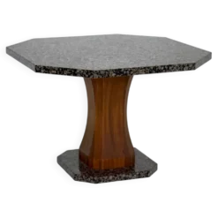Table à manger Art Déco avec plateau en granit octogonal