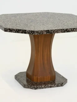Table à manger Art Déco avec plateau en granit octogonal