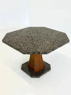Table à manger Art Déco avec plateau en granit octogonal
