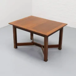 Table à manger Art Déco néerlandaise extensible des années 1920