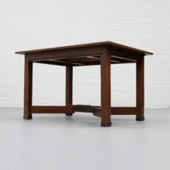 Table à manger Art Déco néerlandaise extensible des années 1920