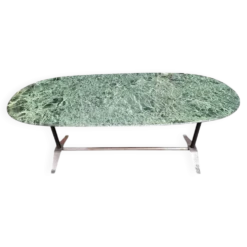 Table à manger avec plateau en Alpi vert par Gio Ponti et Alberto Rosselli pour Rima, années 1950.