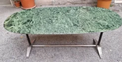 Table à manger avec plateau en Alpi vert par Gio Ponti et Alberto Rosselli pour Rima, années 1950.