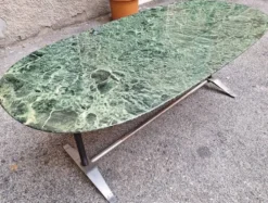 Table à manger avec plateau en Alpi vert par Gio Ponti et Alberto Rosselli pour Rima, années 1950.
