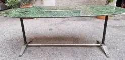 Table à manger avec plateau en Alpi vert par Gio Ponti et Alberto Rosselli pour Rima, années 1950.